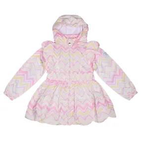 A'Dee - White coat with pink and yellow chevron print, Leila