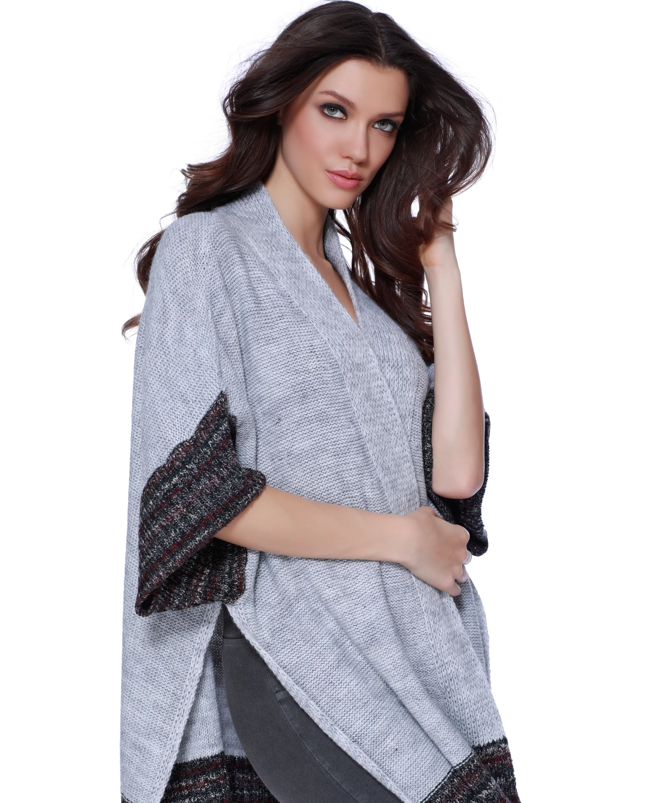 Alexia Open Tweed Poncho