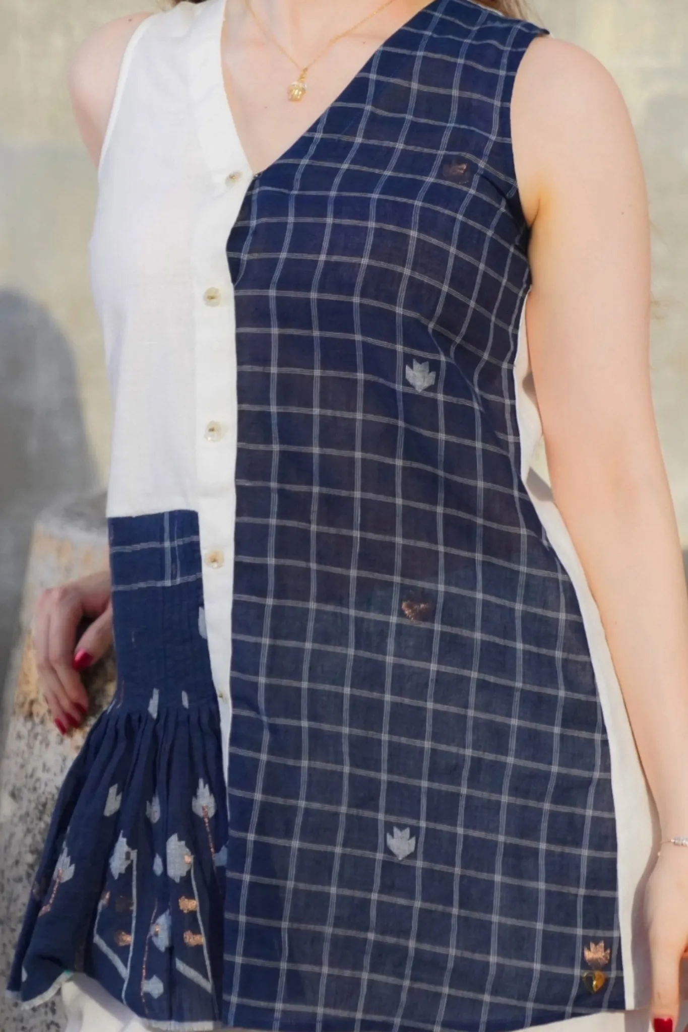 Berlin - Blue & White Tunic Top