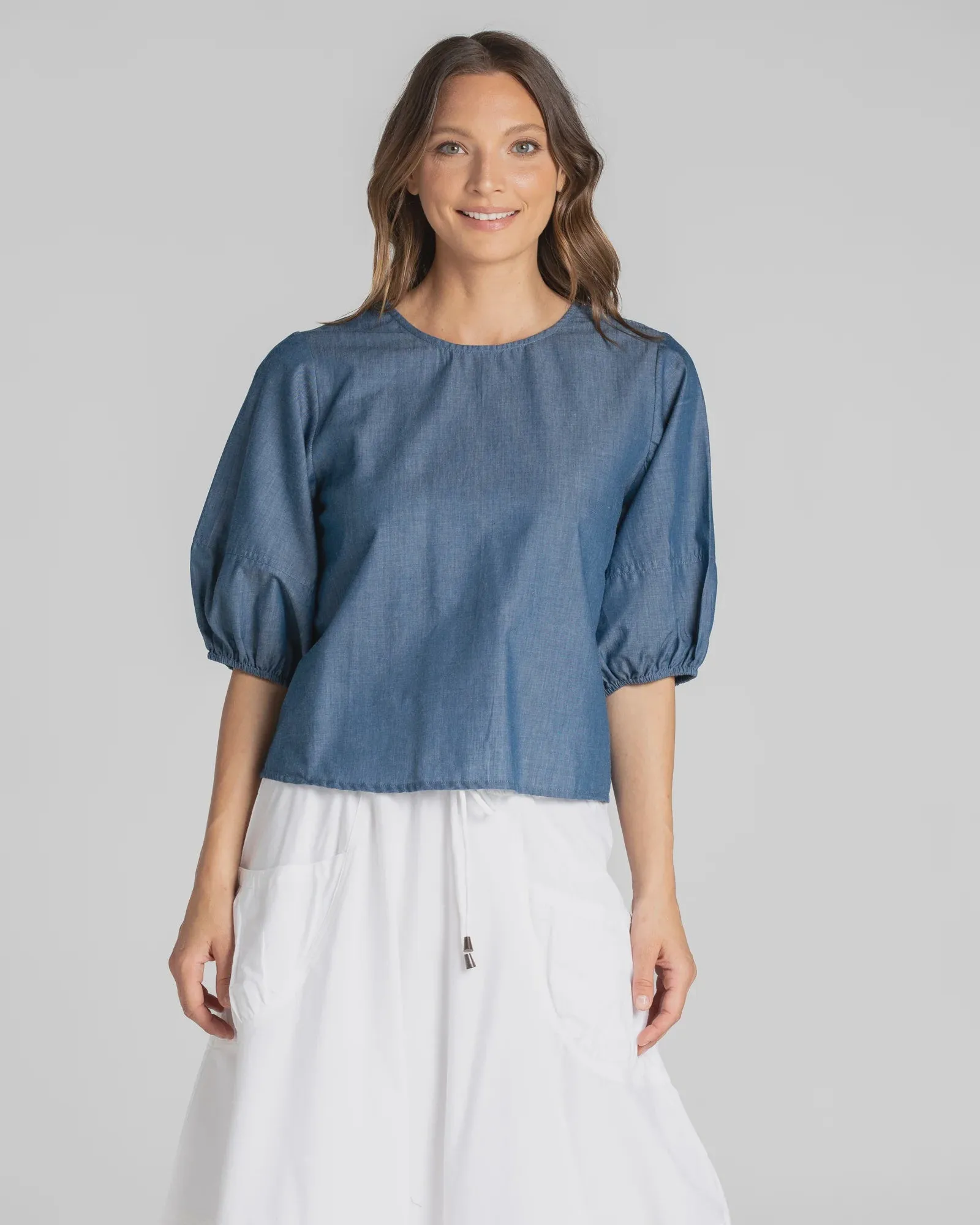 Boom Shankar Ava Top - Chambray