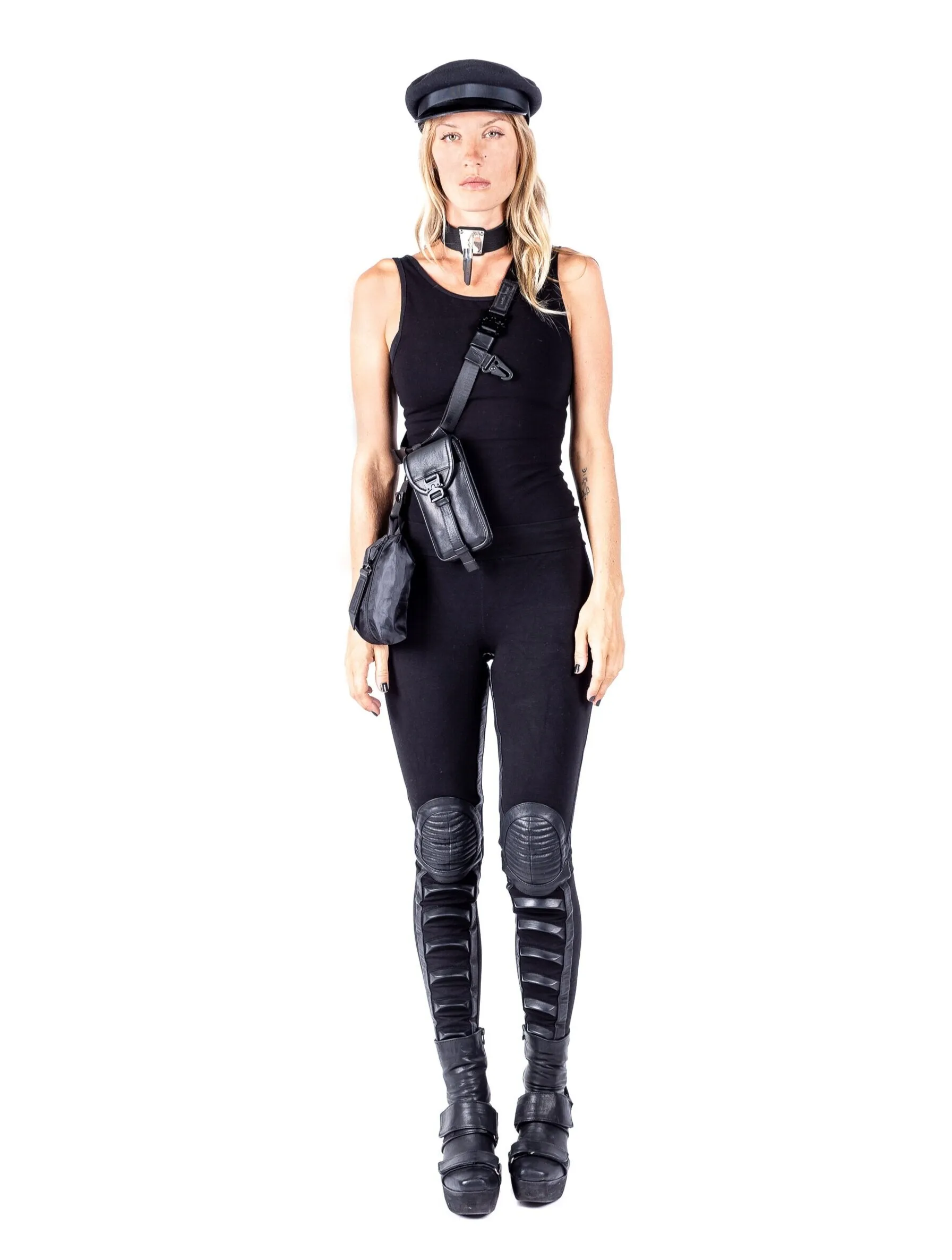 Cap knee Leather legging