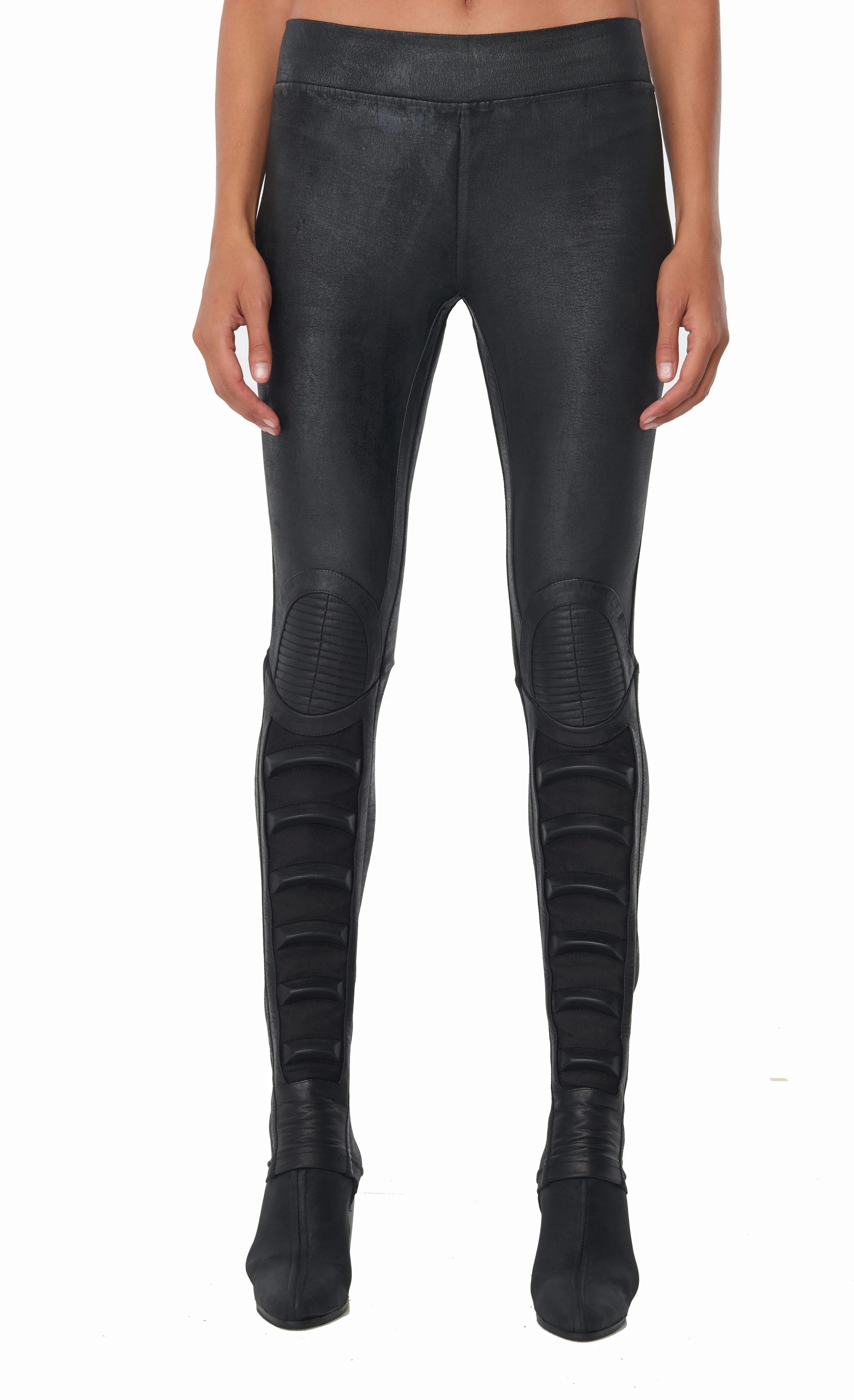 Cap knee Leather legging