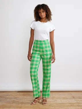 Carey Green Check Flannel Trousers