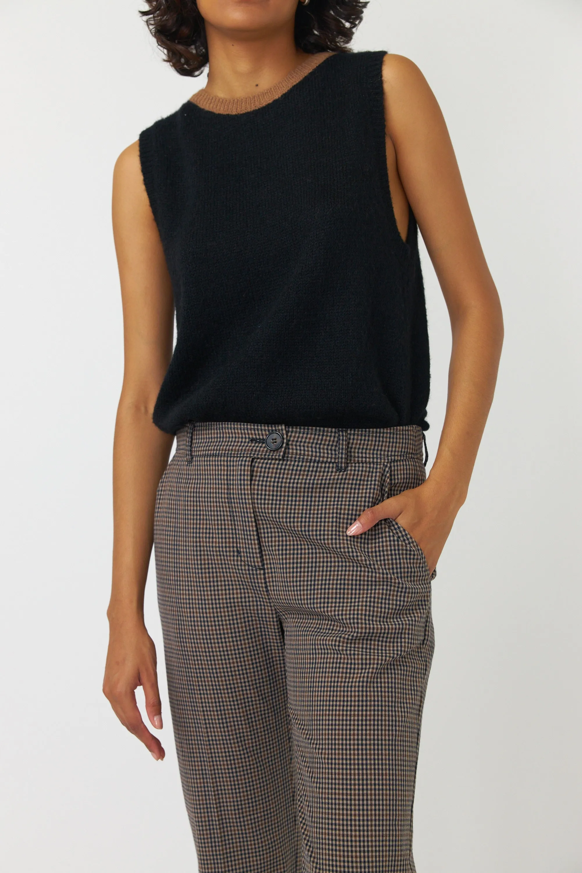 Checked cropped trouser