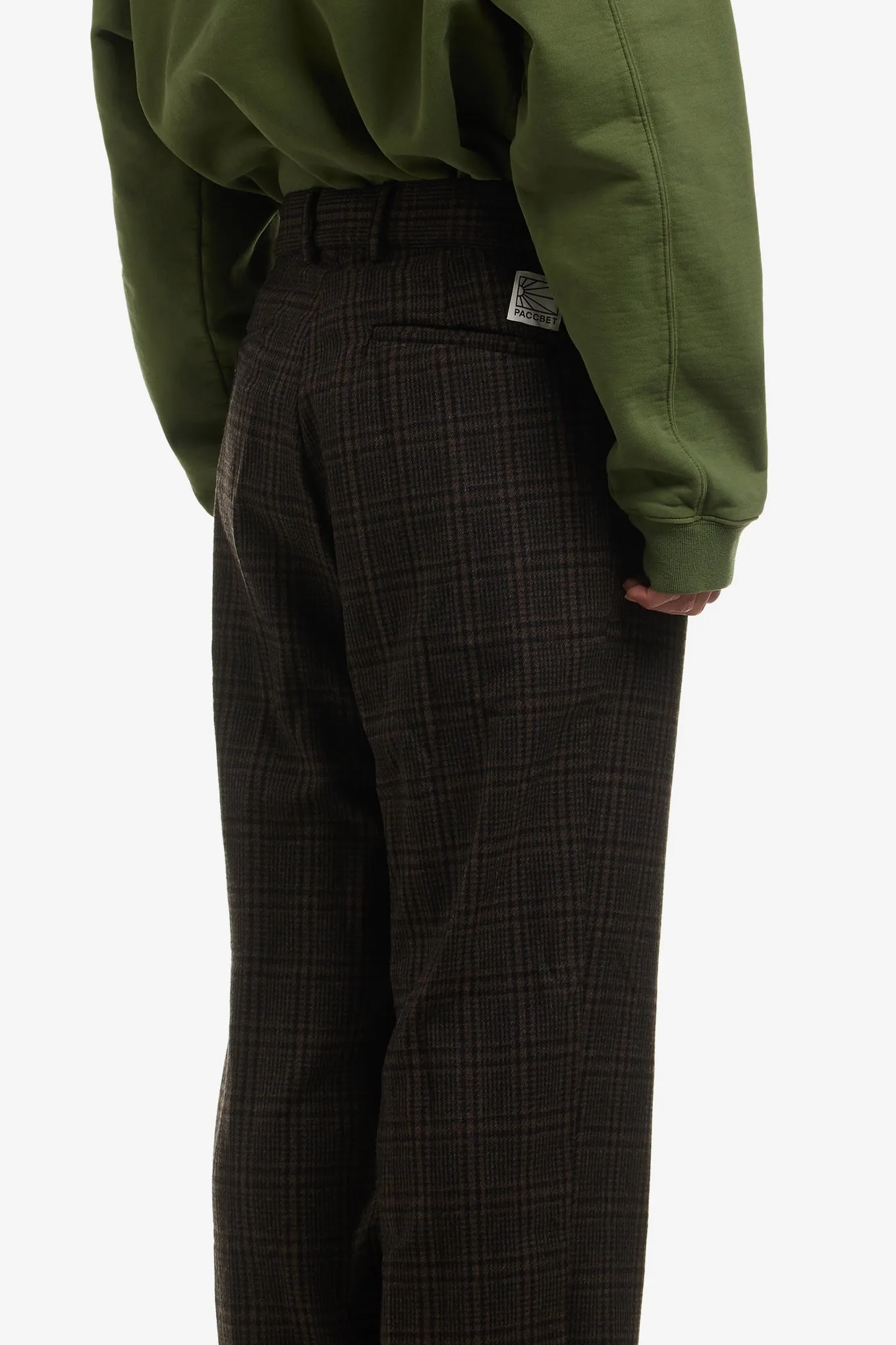 CHECKED PLEATED TROUSERS