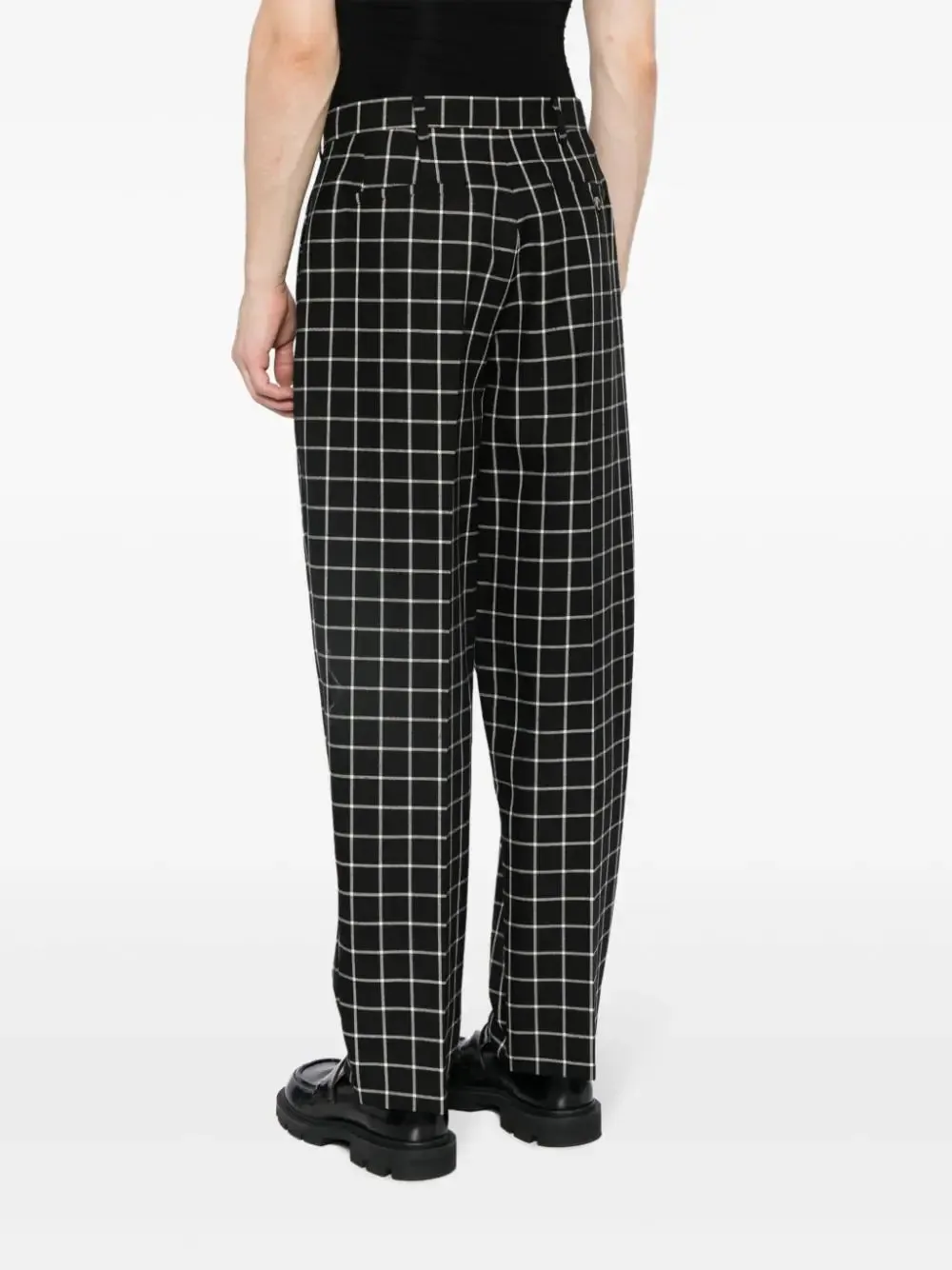 Checked Tapered Trousers