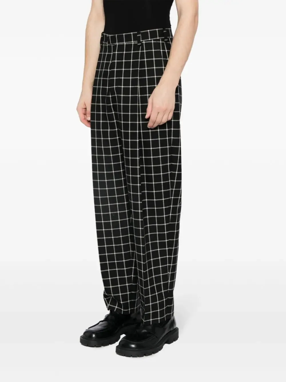 Checked Tapered Trousers