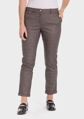 Checked Trousers - Beige