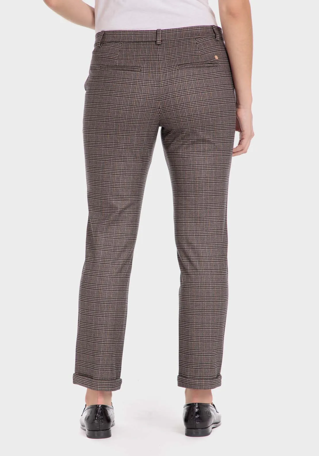 Checked Trousers - Beige