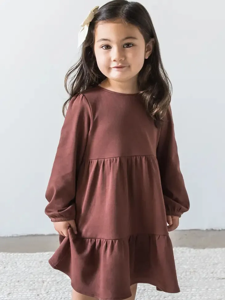 Colored Organics - Sofia Long Sleeve Tiered Dress - Sumac