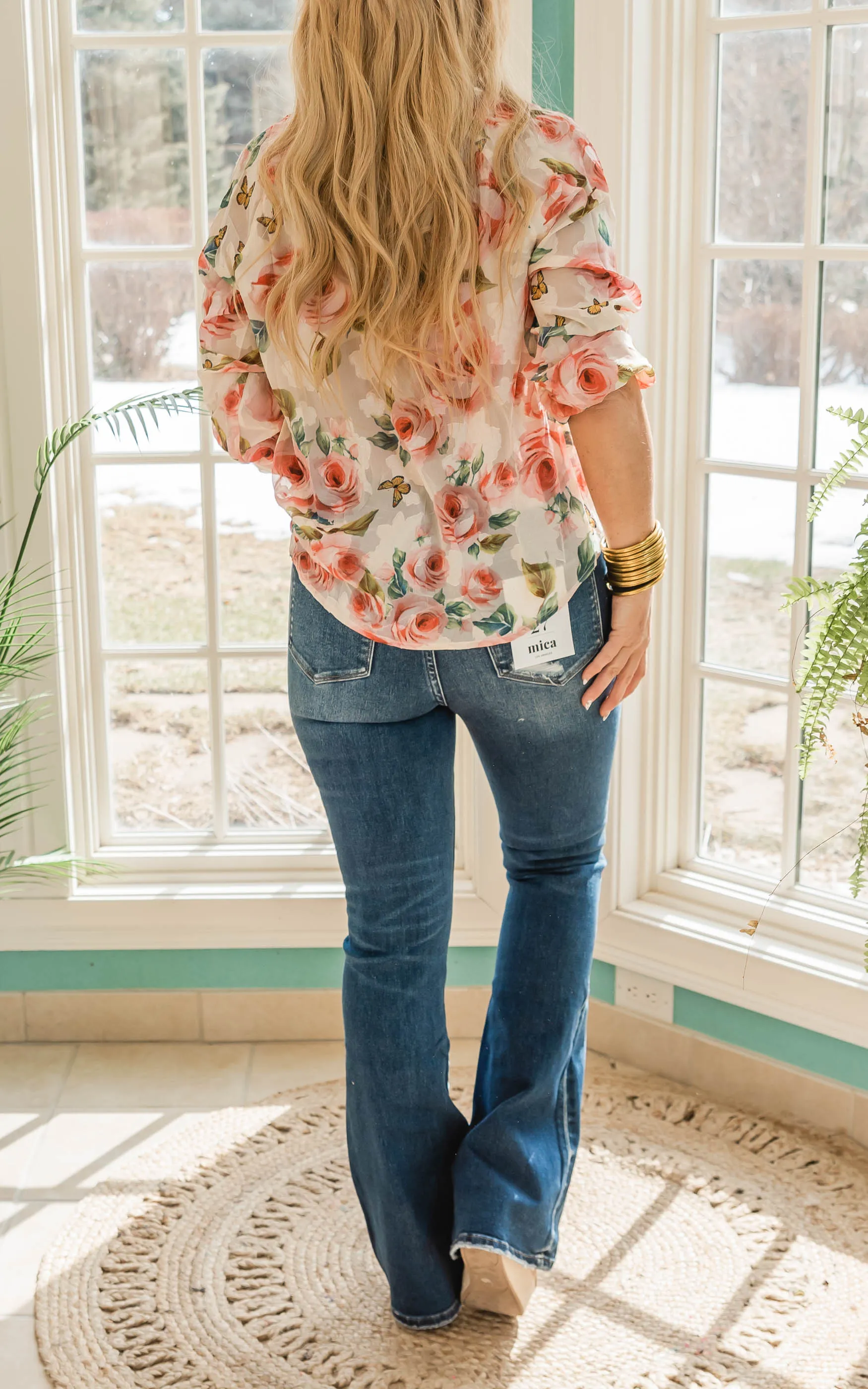 Coming Up Roses Floral Peasant Top - Final Sale