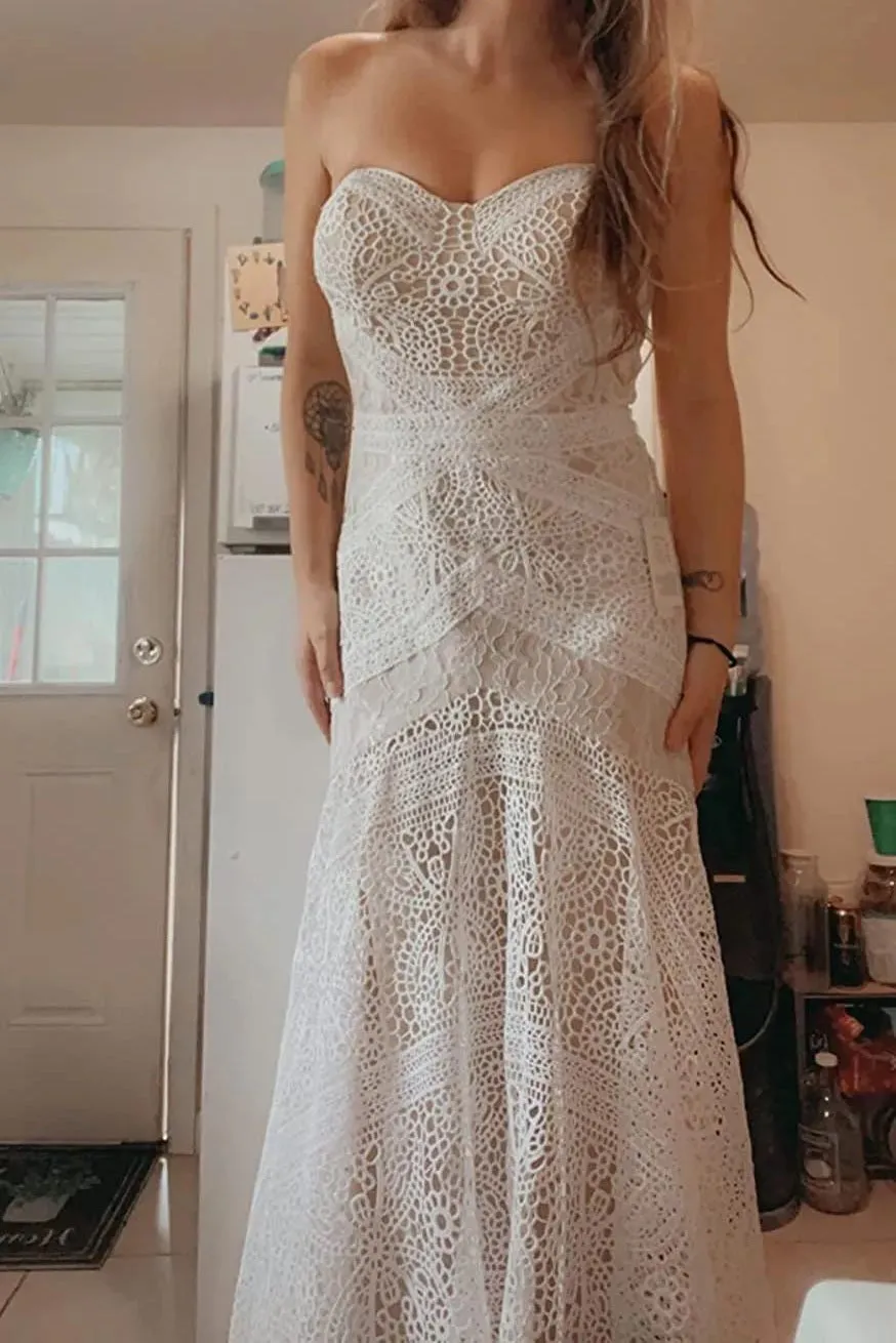 Country Crochet Lace Fit & Flair Wedding Gown All Sizes/Colors