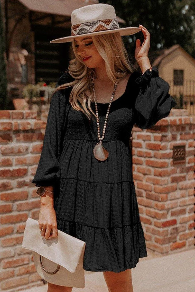 Dana Bishop Sleeve Tiered Mini Dress