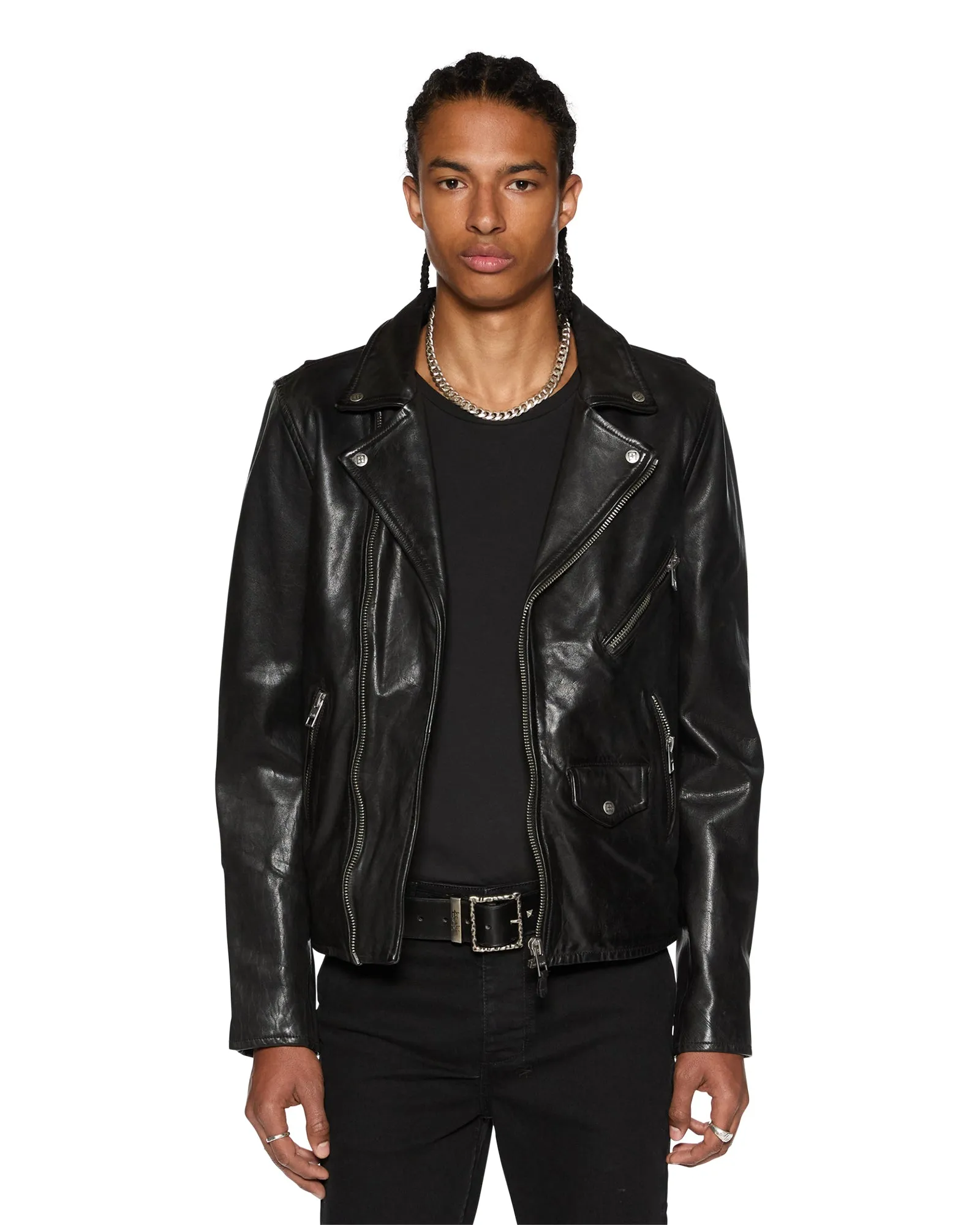 EAGLE LEATHER JACKET BLACK