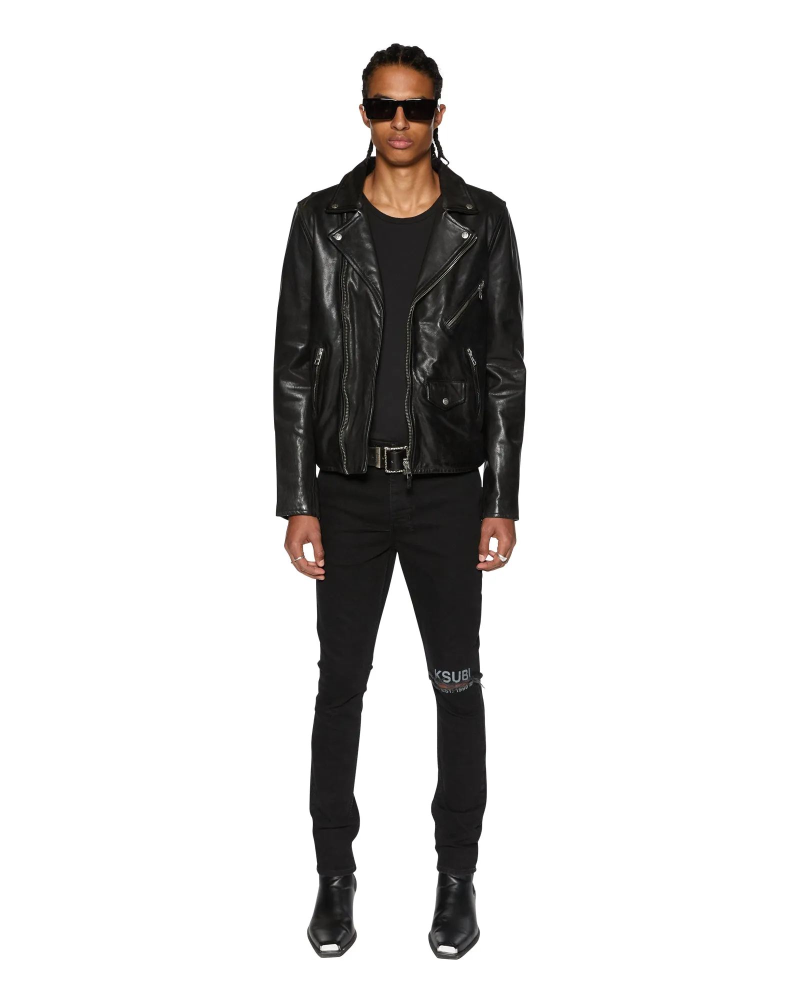 EAGLE LEATHER JACKET BLACK