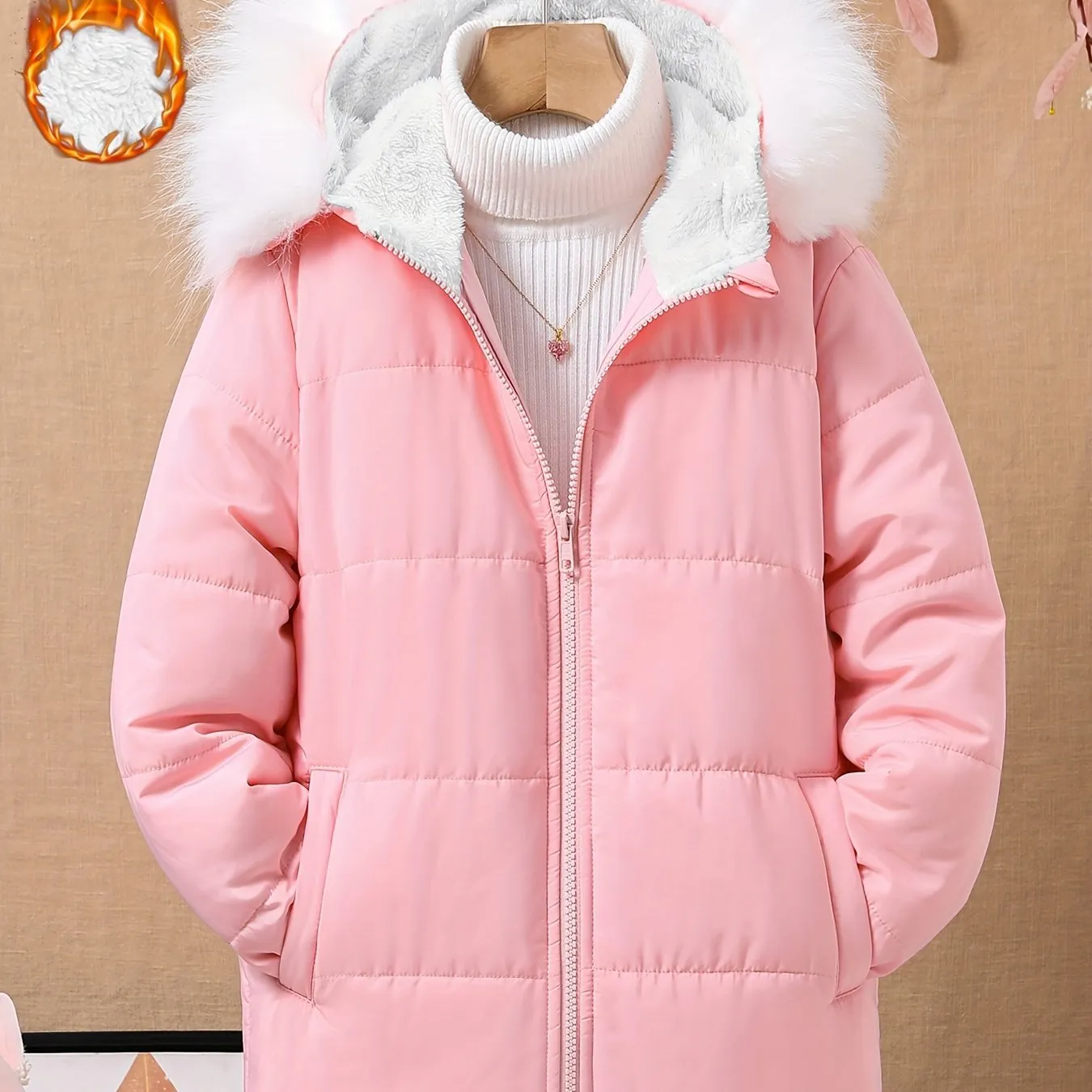 Girl's Fur Hooded Coat