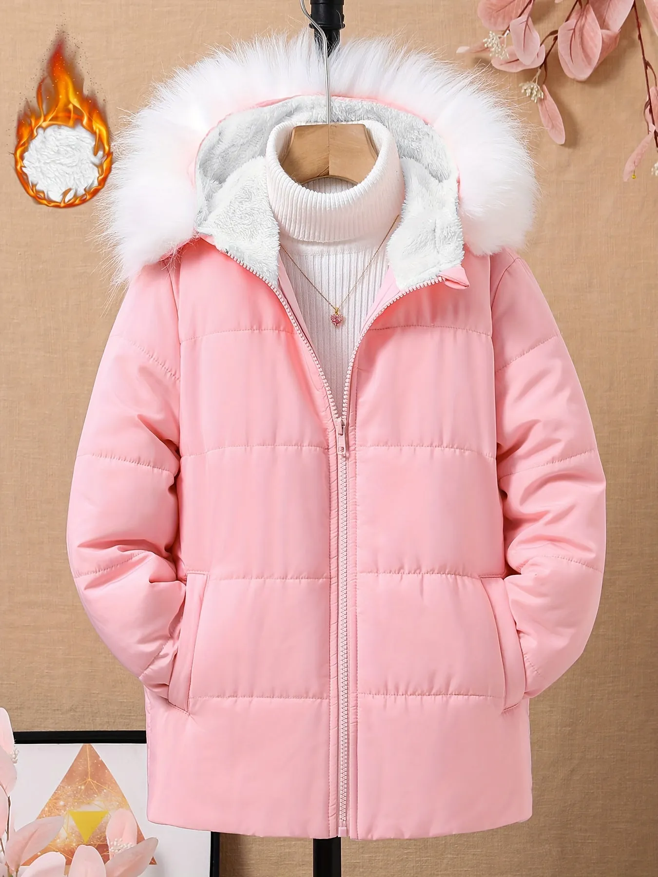 Girl's Fur Hooded Coat