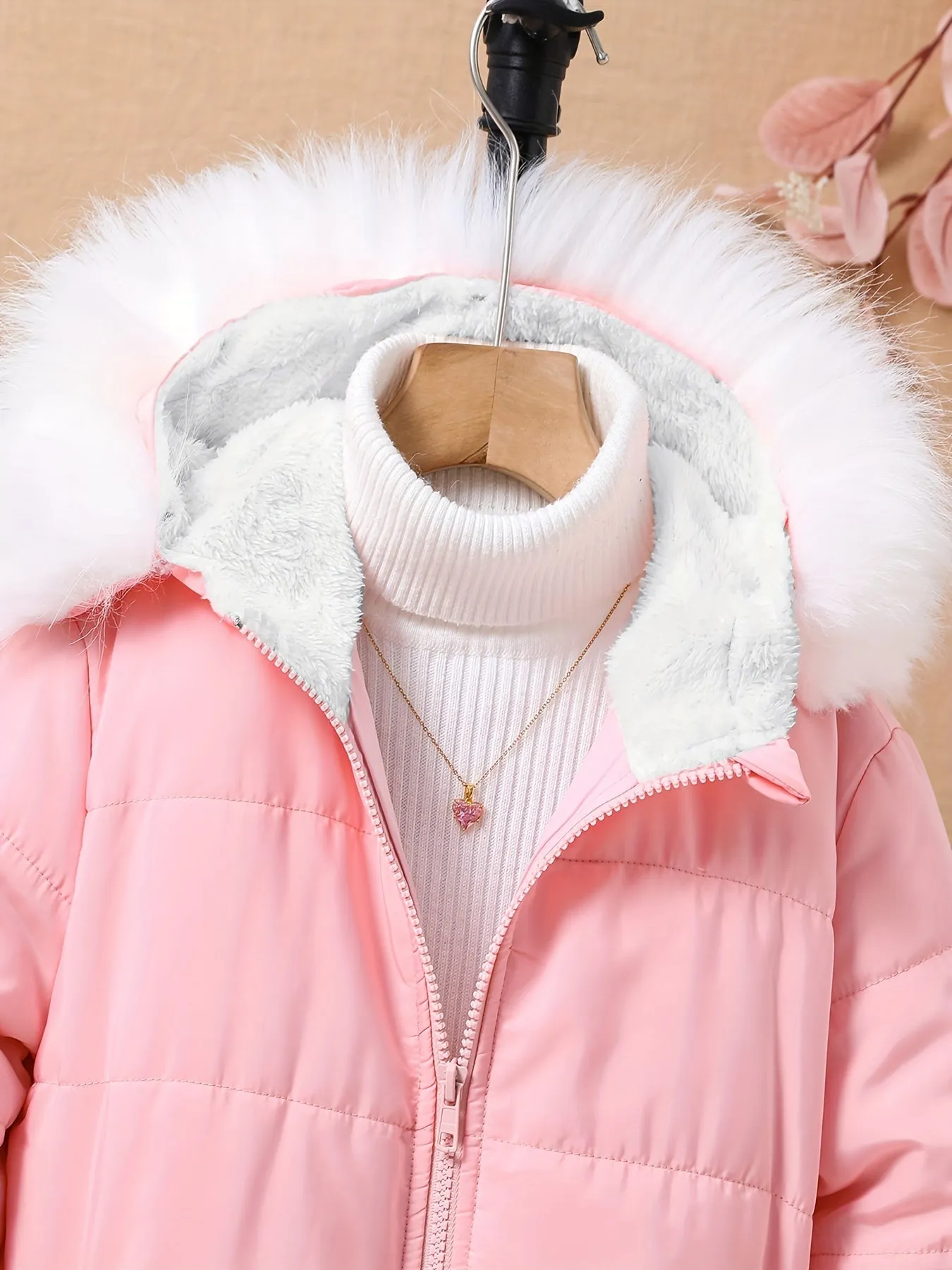 Girl's Fur Hooded Coat