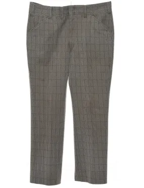 Grey Checked Trousers - W38 L29