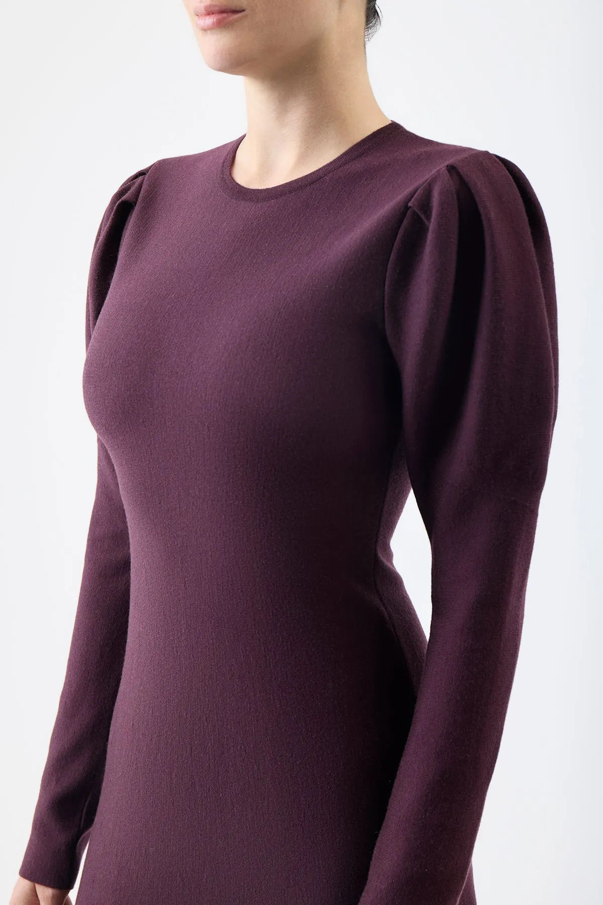 Hannah Knit Maxi Dress in Deep Bordeaux Merino Wool Cashmere