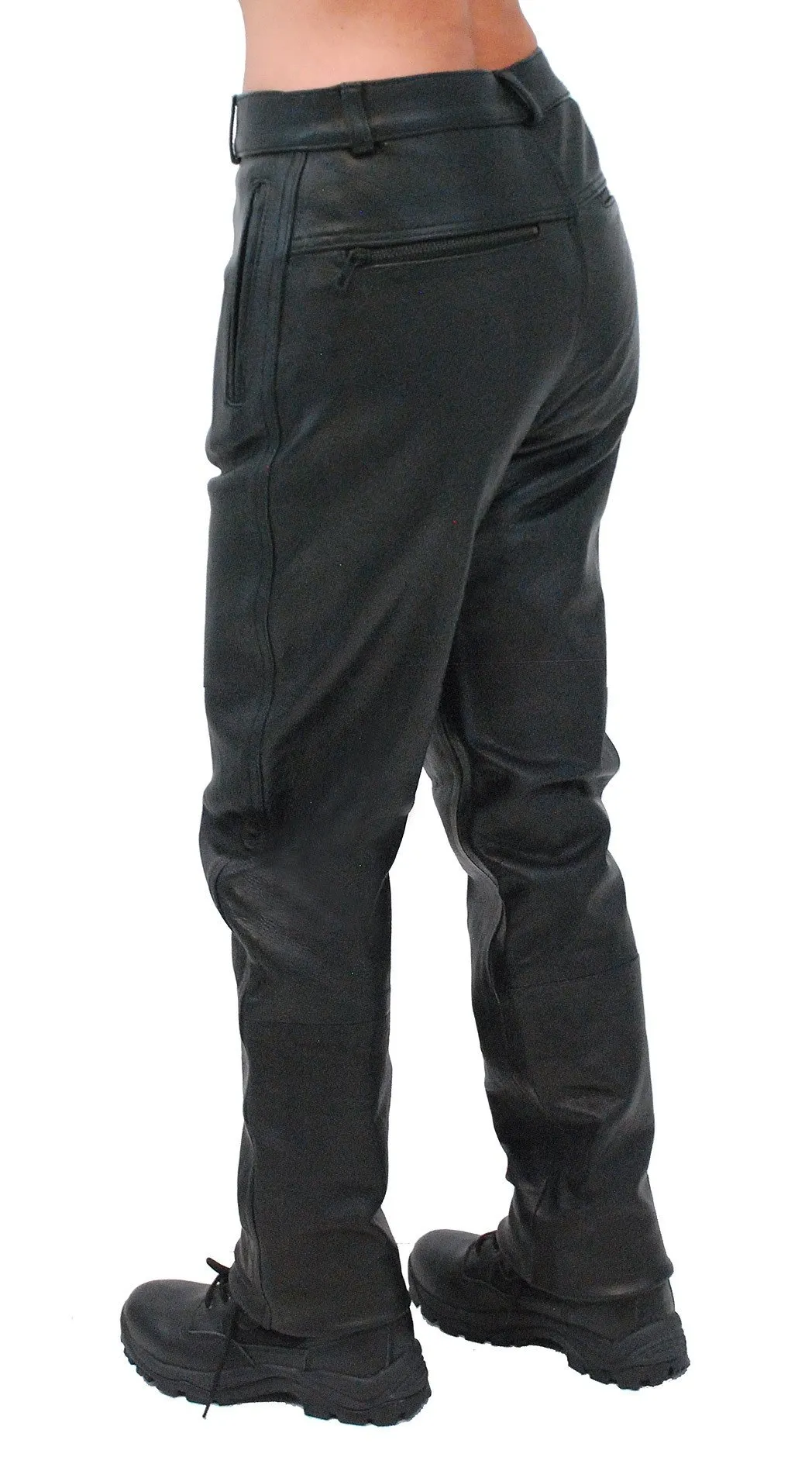 Heavy Women's Genuine Buffalo Leather Motorcycle Pants #LP375K ()