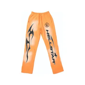 HELLSTAR FIRE ORANGE FLARE BOTTOM SWEATPANTS ORANGE DYE