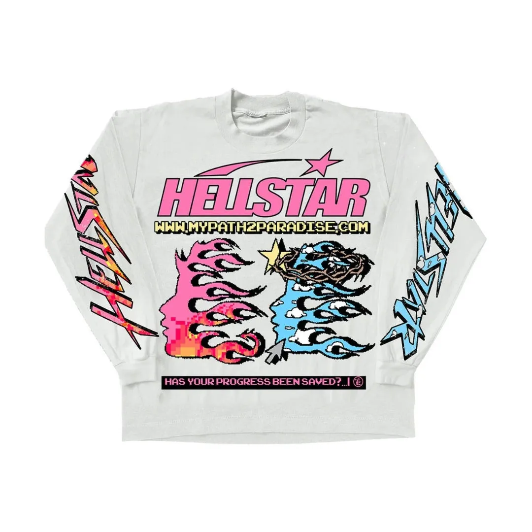 HELLSTAR PIXEL LONGSLEEVE WHITE