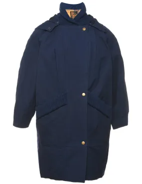 Hooded Navy Coat - L