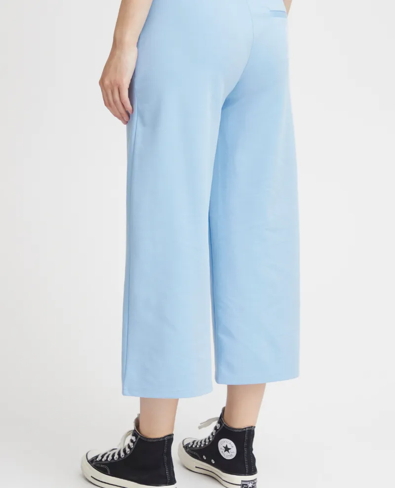 Ichi Kate Della Blue Wide Leg Trousers