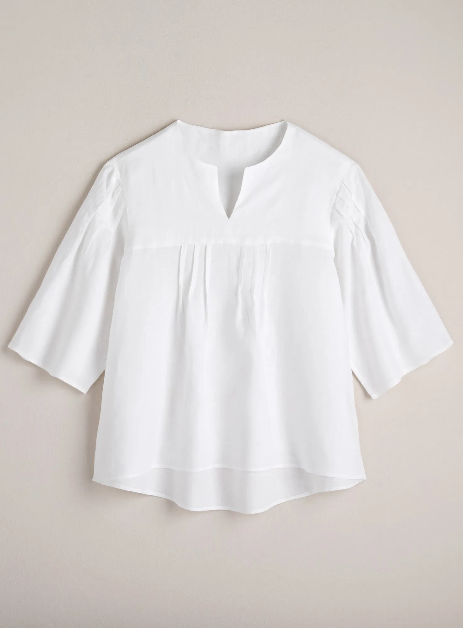 Irish Linen Pintuck Peasant Blouse FINAL SALE (No Returns)