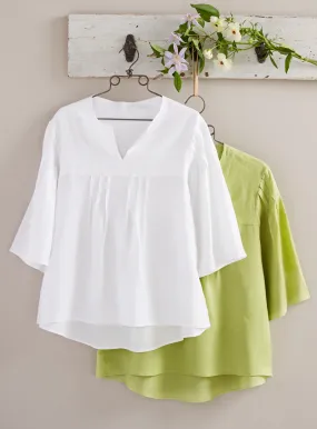 Irish Linen Pintuck Peasant Blouse FINAL SALE (No Returns)