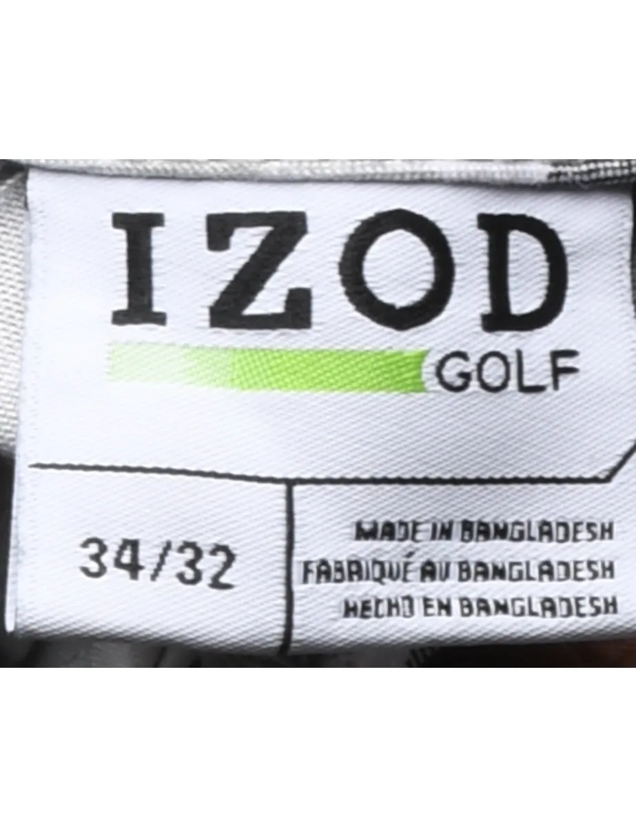 Izod Light & Dark Grey Checked Trousers - W34 L32