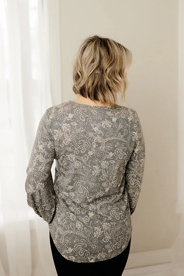 Jacquard Puff Sleeve