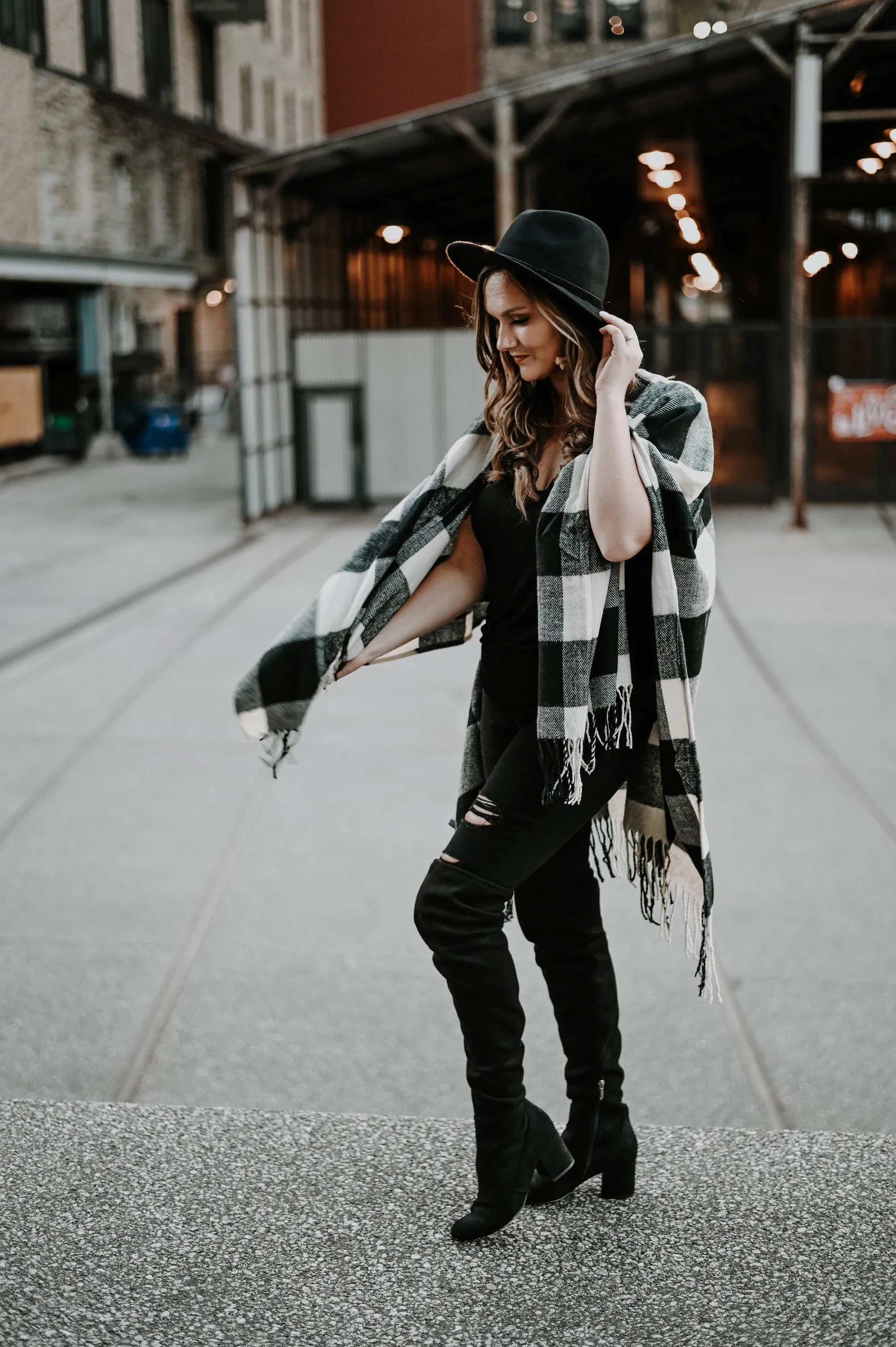 Jenny Buffalo Check Plaid Poncho