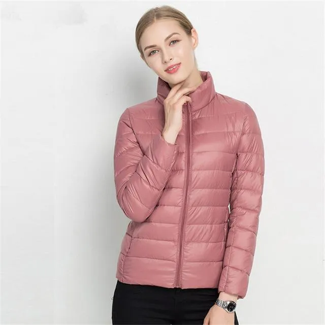 Johnature 90% White Duck Down Jacket Autumn Winter 17 Colors New Warm Slim Zipper 2017 Women Fashion Light Down Coat S-3XL