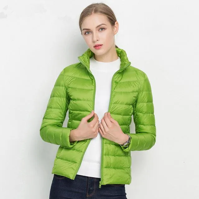 Johnature 90% White Duck Down Jacket Autumn Winter 17 Colors New Warm Slim Zipper 2017 Women Fashion Light Down Coat S-3XL