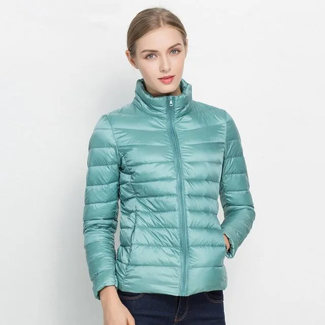 Johnature 90% White Duck Down Jacket Autumn Winter 17 Colors New Warm Slim Zipper 2017 Women Fashion Light Down Coat S-3XL