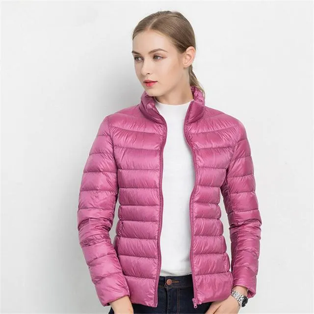 Johnature 90% White Duck Down Jacket Autumn Winter 17 Colors New Warm Slim Zipper 2017 Women Fashion Light Down Coat S-3XL