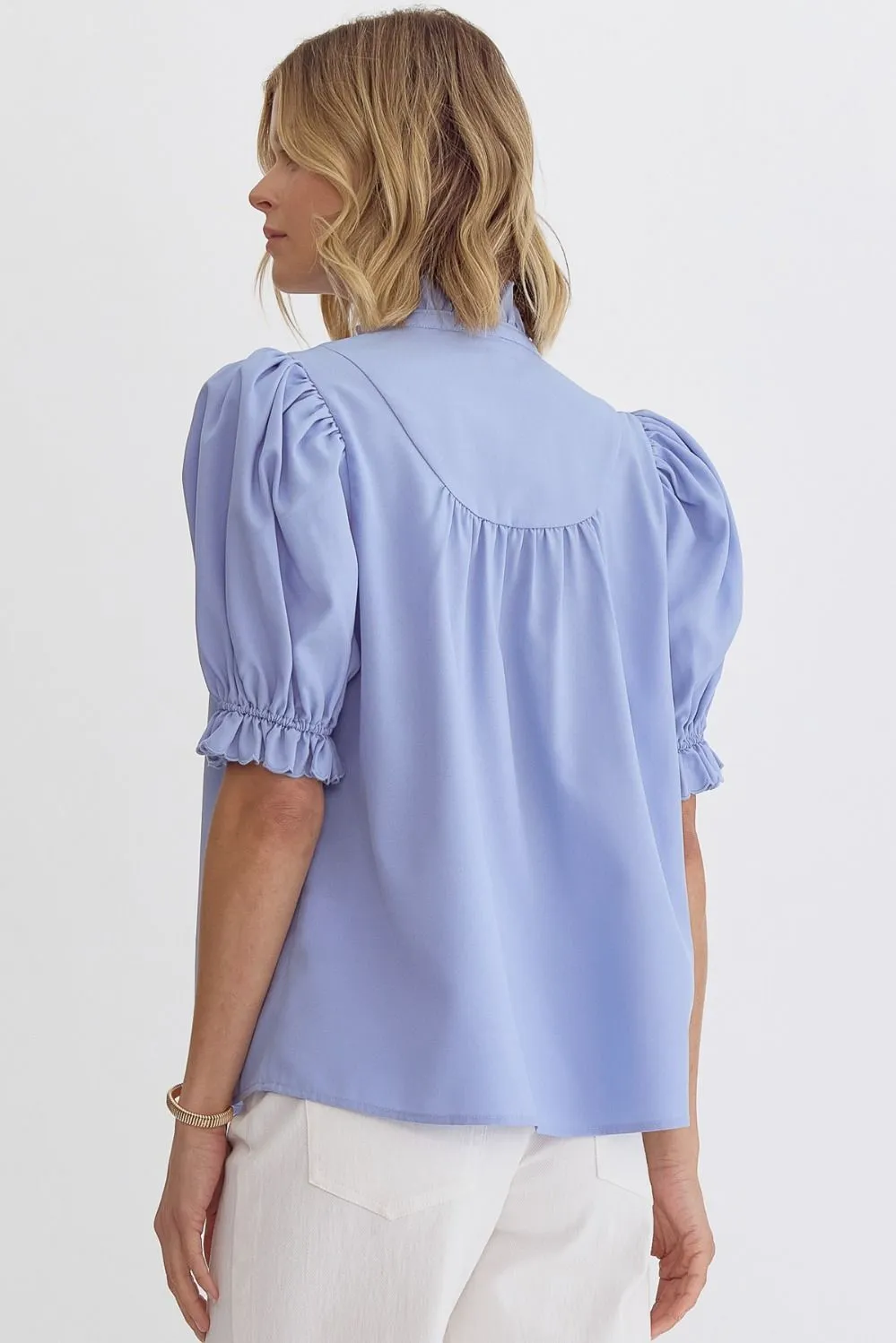 Katherine Puff Sleeve Top (Blue)