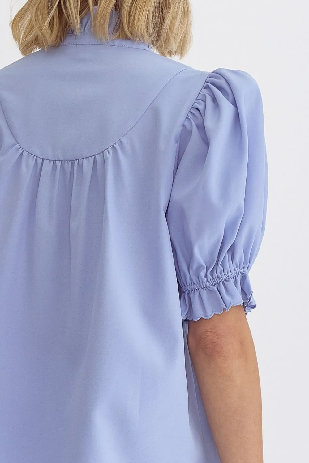 Katherine Puff Sleeve Top (Blue)