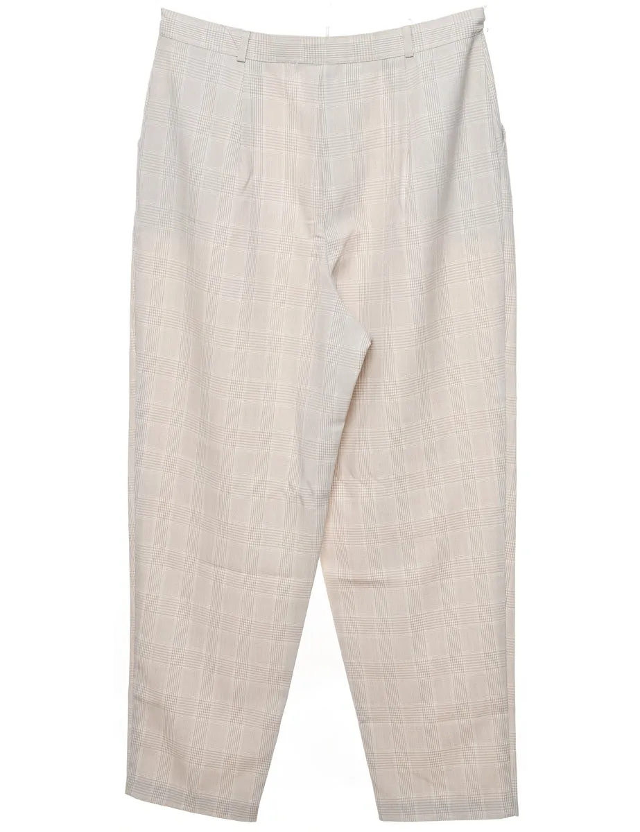 Light Grey Checked Trousers - W33 L28