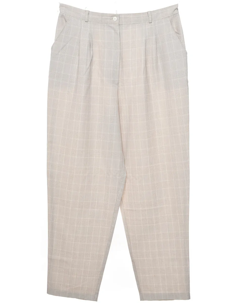 Light Grey Checked Trousers - W33 L28