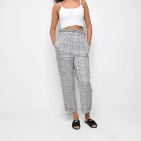 Lola May - Checked Trousers - Grey