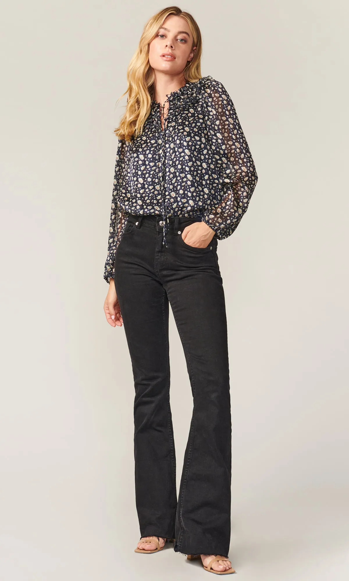 Maggie Floral Front Tie Blouse - FINAL SALE