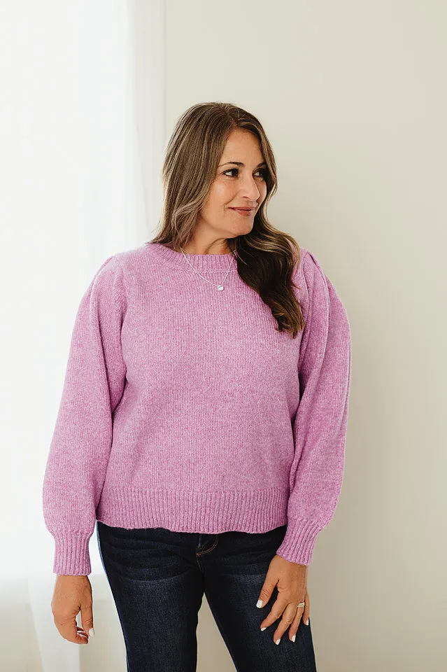 Melange Puff Sleeve Sweater