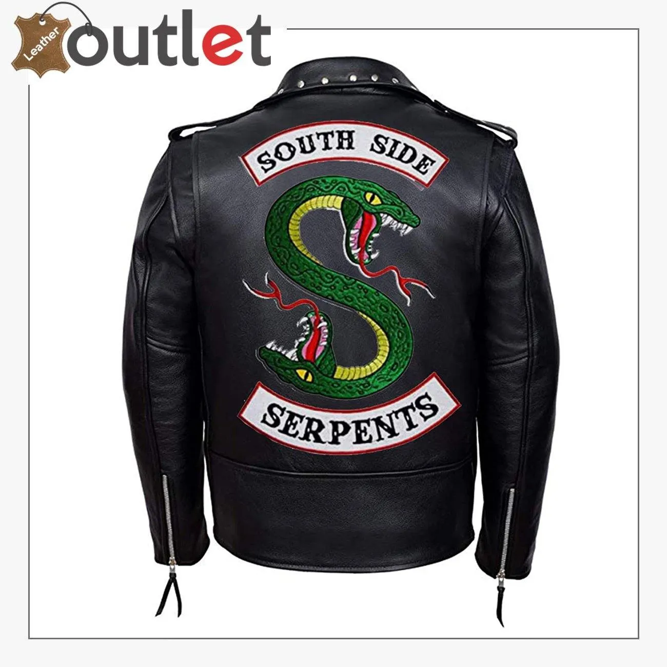 Mens Black Fashion Studded Punk Style Leather Jacket