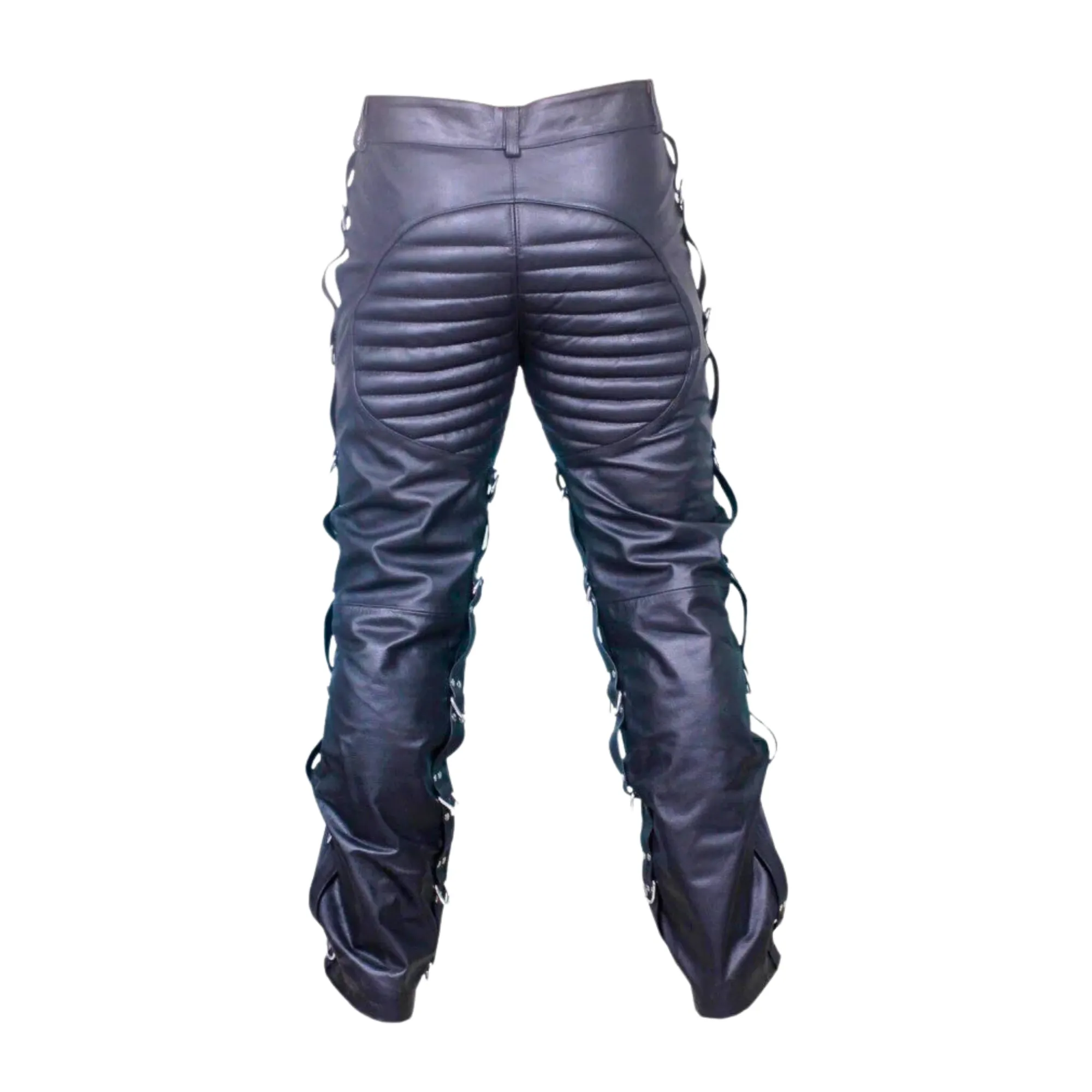 Mens Fetish Wear Black Leather Pants