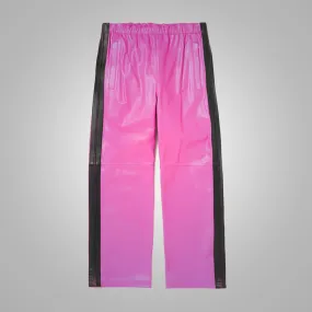 Mens New Pink Real Sheep Skin Leather Pant