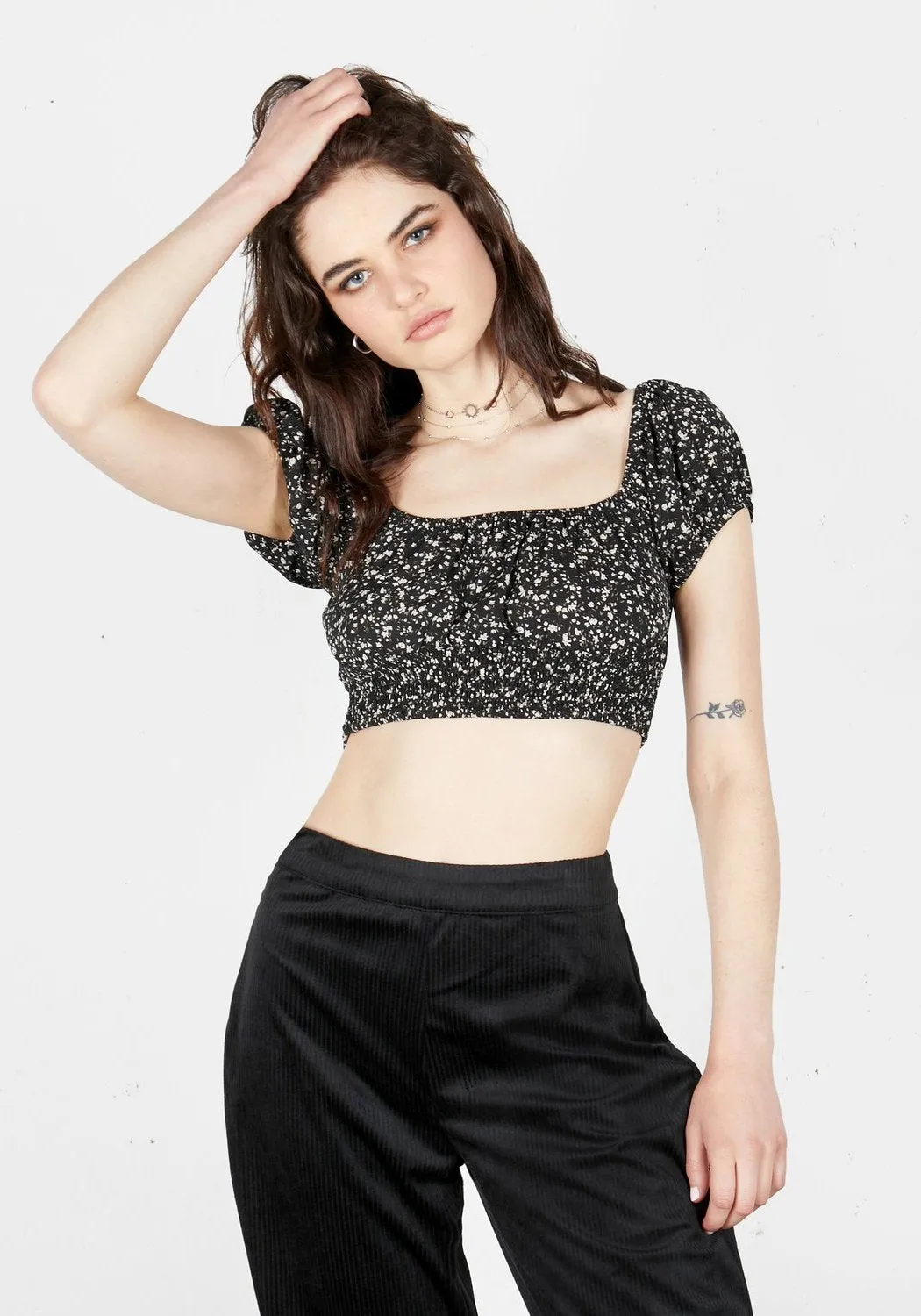 Milkweed Bardot Crop Top