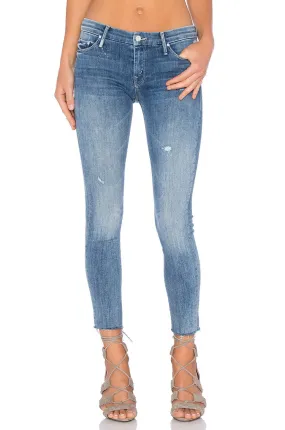 Mother Blue Ankle Fray Denim Jeans